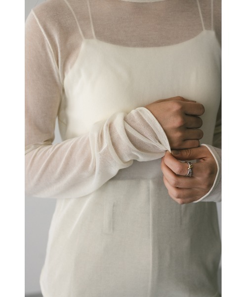 シアースキンニットトップ 秋服（Tシャツ/カットソー