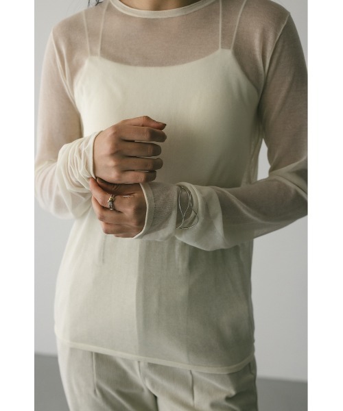 シアースキンニットトップ 秋服（Tシャツ/カットソー