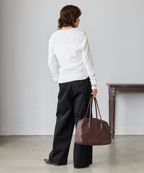 RIVE DROITE(リヴドロワ)の「【MONN.:.(モン)】コットンチノパンツ(チノパンツ・レディース・ブラック/ベージュ・38/36)」の5枚目の写真