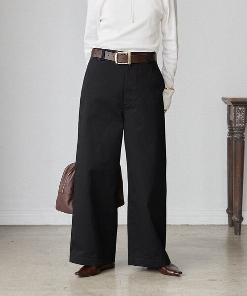 RIVE DROITE(リヴドロワ)の「【MONN.:.(モン)】コットンチノパンツ(チノパンツ・レディース・ブラック/ベージュ・38/36)」の6枚目の写真