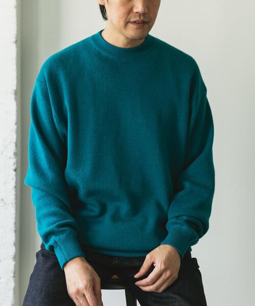 URBAN RESEARCH DOORS（アーバンリサーチドアーズ）の「『一部WEB限定カラー』コットンウール クルーネックニット（ニット/セーター・メンズ・ライトグレー/チャコールグレー/ブラウン/ブルー系その他・LARGE/MEDIUM）」の4枚目の写真