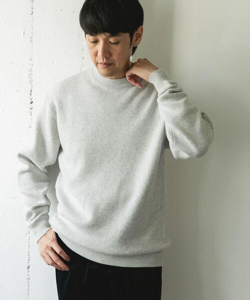 URBAN RESEARCH DOORS（アーバンリサーチドアーズ）の「『一部WEB限定カラー』コットンウール クルーネックニット（ニット/セーター・メンズ・ライトグレー/チャコールグレー/ブラウン/ブルー系その他・LARGE/MEDIUM）」の6枚目の写真