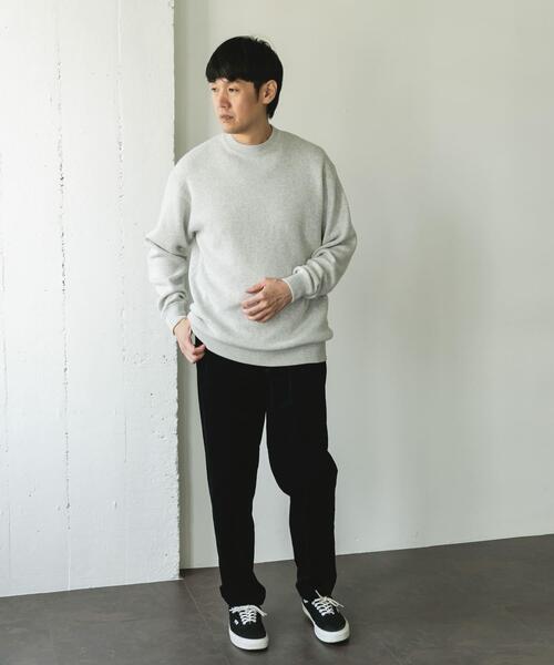 URBAN RESEARCH DOORS（アーバンリサーチドアーズ）の「『一部WEB限定カラー』コットンウール クルーネックニット（ニット/セーター・メンズ・ライトグレー/チャコールグレー/ブラウン/ブルー系その他・LARGE/MEDIUM）」の9枚目の写真