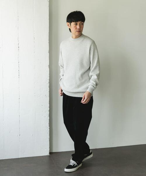 URBAN RESEARCH DOORS（アーバンリサーチドアーズ）の「『一部WEB限定カラー』コットンウール クルーネックニット（ニット/セーター・メンズ・ライトグレー/チャコールグレー/ブラウン/ブルー系その他・LARGE/MEDIUM）」の10枚目の写真