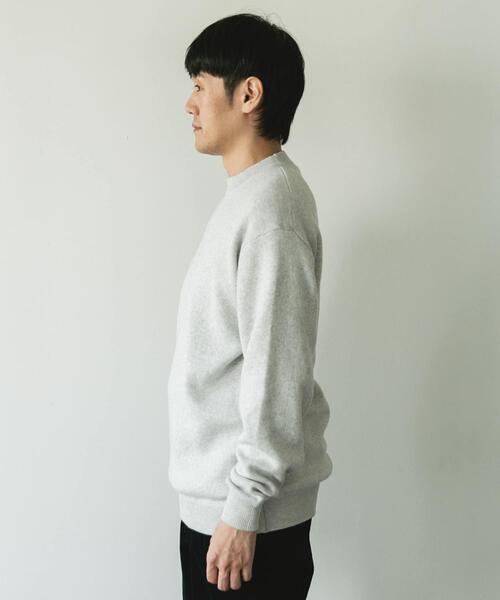 URBAN RESEARCH DOORS（アーバンリサーチドアーズ）の「『一部WEB限定カラー』コットンウール クルーネックニット（ニット/セーター・メンズ・ライトグレー/チャコールグレー/ブラウン/ブルー系その他・LARGE/MEDIUM）」の12枚目の写真