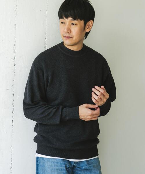 URBAN RESEARCH DOORS（アーバンリサーチドアーズ）の「『一部WEB限定カラー』コットンウール クルーネックニット（ニット/セーター・メンズ・ライトグレー/チャコールグレー/ブラウン/ブルー系その他・LARGE/MEDIUM）」の16枚目の写真