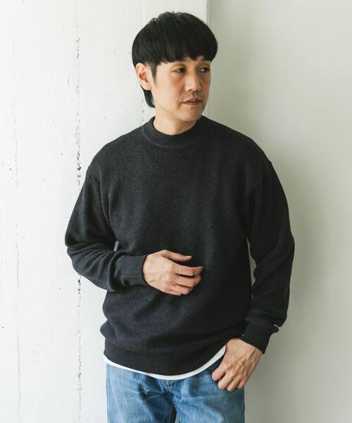 URBAN RESEARCH DOORS（アーバンリサーチドアーズ）の「『一部WEB限定カラー』コットンウール クルーネックニット（ニット/セーター・メンズ・ライトグレー/チャコールグレー/ブラウン/ブルー系その他・LARGE/MEDIUM）」の17枚目の写真