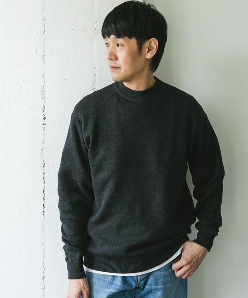 URBAN RESEARCH DOORS（アーバンリサーチドアーズ）の「『一部WEB限定カラー』コットンウール クルーネックニット（ニット/セーター・メンズ・ライトグレー/チャコールグレー/ブラウン/ブルー系その他・LARGE/MEDIUM）」の18枚目の写真