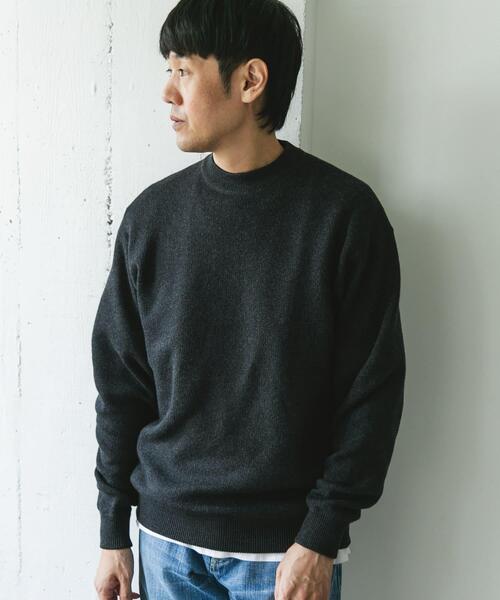 URBAN RESEARCH DOORS（アーバンリサーチドアーズ）の「『一部WEB限定カラー』コットンウール クルーネックニット（ニット/セーター・メンズ・ライトグレー/チャコールグレー/ブラウン/ブルー系その他・LARGE/MEDIUM）」の19枚目の写真