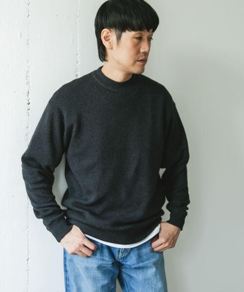 URBAN RESEARCH DOORS（アーバンリサーチドアーズ）の「『一部WEB限定カラー』コットンウール クルーネックニット（ニット/セーター・メンズ・ライトグレー/チャコールグレー/ブラウン/ブルー系その他・LARGE/MEDIUM）」の20枚目の写真