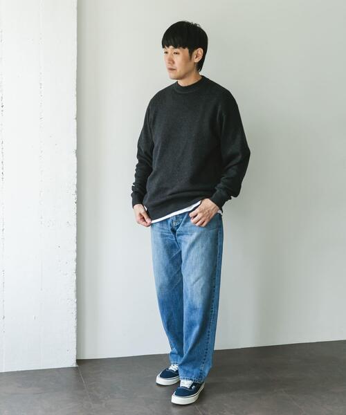 URBAN RESEARCH DOORS（アーバンリサーチドアーズ）の「『一部WEB限定カラー』コットンウール クルーネックニット（ニット/セーター・メンズ・ライトグレー/チャコールグレー/ブラウン/ブルー系その他・LARGE/MEDIUM）」の21枚目の写真