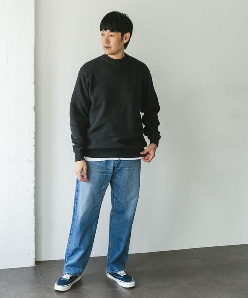 URBAN RESEARCH DOORS（アーバンリサーチドアーズ）の「『一部WEB限定カラー』コットンウール クルーネックニット（ニット/セーター・メンズ・ライトグレー/チャコールグレー/ブラウン/ブルー系その他・LARGE/MEDIUM）」の22枚目の写真