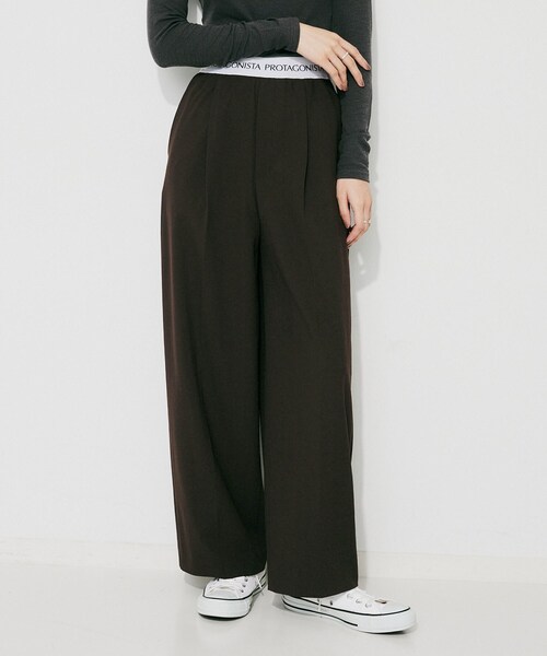 UNTITLED(アンタイトル)の「【PROTAGPNISTA】QUICK DRY WAIST LOGO PANTS(その他パンツ・レディース・ブラウン系その他/ベージュ・02)」の2枚目の写真