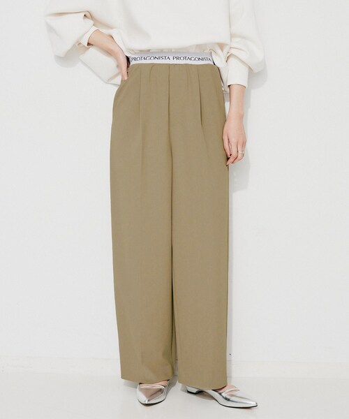 UNTITLED(アンタイトル)の「【PROTAGPNISTA】QUICK DRY WAIST LOGO PANTS(その他パンツ・レディース・ブラウン系その他/ベージュ・02)」の9枚目の写真