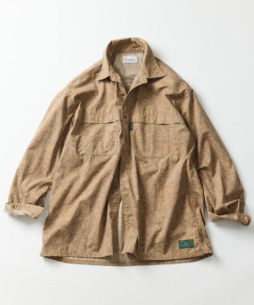 Foxfire（フォックスファイヤー）の「Foxfire/フォックスファイヤー 別注 フィッシングポケット ロングスリーブ チェックシャツ/カモ柄（シャツ/ブラウス・メンズ・カモフラージュ/ネイビー/ベージュ/グリーン/グレー・MEDIUM/LARGE）」の5枚目の写真