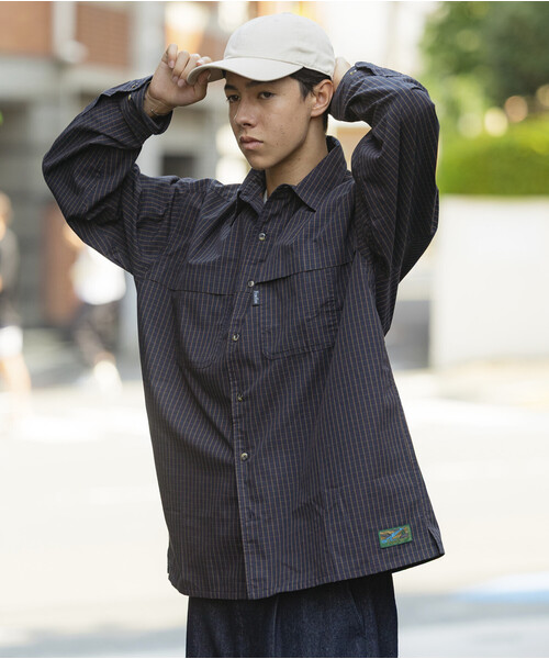 Foxfire（フォックスファイヤー）の「Foxfire/フォックスファイヤー 別注 フィッシングポケット ロングスリーブ チェックシャツ/カモ柄（シャツ/ブラウス・メンズ・カモフラージュ/ネイビー/ベージュ/グリーン/グレー・MEDIUM/LARGE）」の10枚目の写真