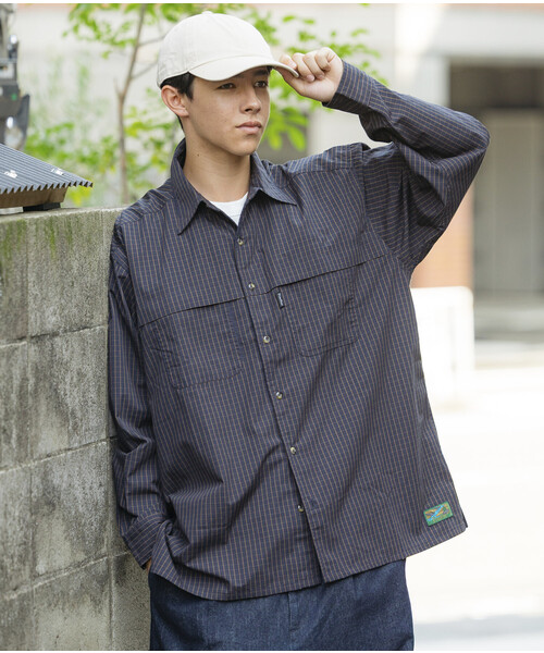 Foxfire（フォックスファイヤー）の「Foxfire/フォックスファイヤー 別注 フィッシングポケット ロングスリーブ チェックシャツ/カモ柄（シャツ/ブラウス・メンズ・カモフラージュ/ネイビー/ベージュ/グリーン/グレー・MEDIUM/LARGE）」の11枚目の写真