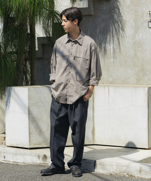 Foxfire（フォックスファイヤー）の「Foxfire/フォックスファイヤー 別注 フィッシングポケット ロングスリーブ チェックシャツ/カモ柄（シャツ/ブラウス・メンズ・カモフラージュ/ネイビー/ベージュ/グリーン/グレー・MEDIUM/LARGE）」の12枚目の写真