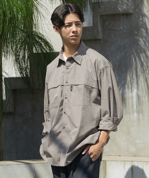 Foxfire（フォックスファイヤー）の「Foxfire/フォックスファイヤー 別注 フィッシングポケット ロングスリーブ チェックシャツ/カモ柄（シャツ/ブラウス・メンズ・カモフラージュ/ネイビー/ベージュ/グリーン/グレー・MEDIUM/LARGE）」の16枚目の写真