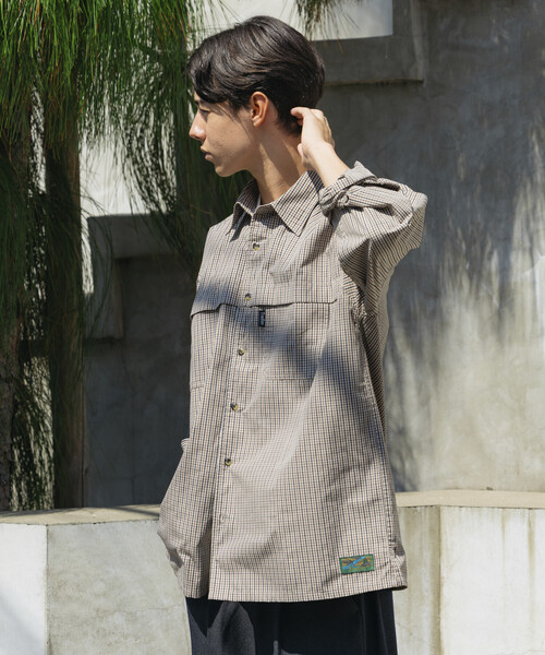 Foxfire（フォックスファイヤー）の「Foxfire/フォックスファイヤー 別注 フィッシングポケット ロングスリーブ チェックシャツ/カモ柄（シャツ/ブラウス・メンズ・カモフラージュ/ネイビー/ベージュ/グリーン/グレー・MEDIUM/LARGE）」の17枚目の写真