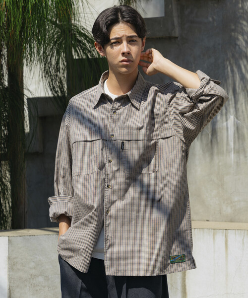 Foxfire（フォックスファイヤー）の「Foxfire/フォックスファイヤー 別注 フィッシングポケット ロングスリーブ チェックシャツ/カモ柄（シャツ/ブラウス・メンズ・カモフラージュ/ネイビー/ベージュ/グリーン/グレー・MEDIUM/LARGE）」の18枚目の写真