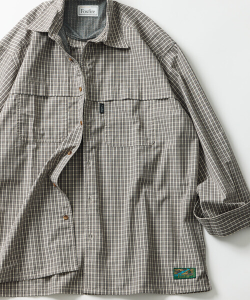 Foxfire（フォックスファイヤー）の「Foxfire/フォックスファイヤー 別注 フィッシングポケット ロングスリーブ チェックシャツ/カモ柄（シャツ/ブラウス・メンズ・カモフラージュ/ネイビー/ベージュ/グリーン/グレー・MEDIUM/LARGE）」の22枚目の写真