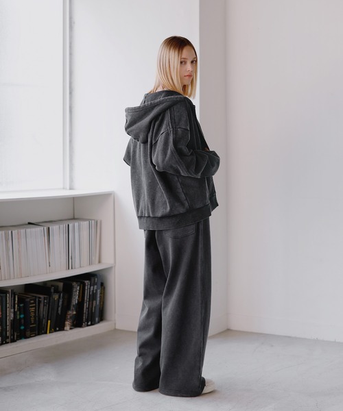 ROCHEM（ローシェン）の「ヘビーウェイトピグメントサイドライン短丈ダブルジップフーディー（パーカー・メンズ・ブラウン/ネイビー/グレー/ブラック・L/M/S/XS）」の22枚目の写真