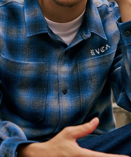 RVCA(ルーカ)の「RVCA メンズ WOLD WIDE SHIRT 長袖シャツ 【2025年秋冬モデル】/ルーカチェック柄ネルシャツ(シャツ/ブラウス・メンズ・ブラック/レッド/ブルー・MEDIUM/LARGE/X-LARGE/SMALL)」の7枚目の写真