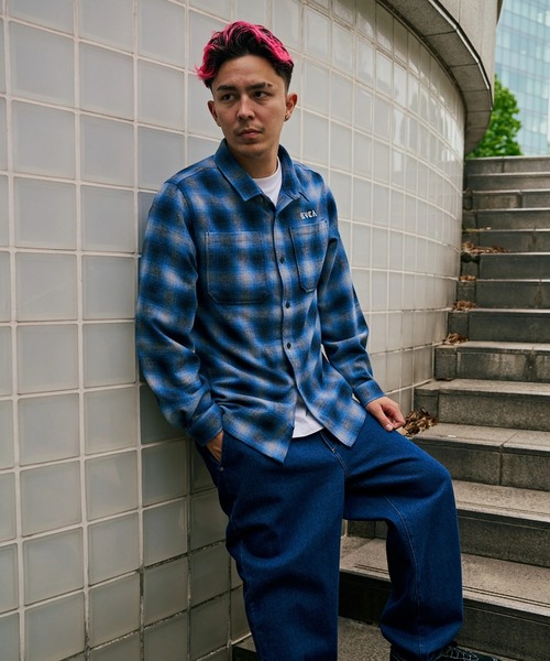 RVCA(ルーカ)の「RVCA メンズ WOLD WIDE SHIRT 長袖シャツ 【2025年秋冬モデル】/ルーカチェック柄ネルシャツ(シャツ/ブラウス・メンズ・ブラック/レッド/ブルー・MEDIUM/LARGE/X-LARGE/SMALL)」の8枚目の写真