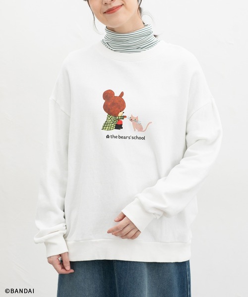 Honeys（ハニーズ）の「くまのがっこう／トップス（スウェット・レディース・スミクロ/オフホワイト/オートミール/ピンク/ネイビー・LL/M/L）」の11枚目の写真