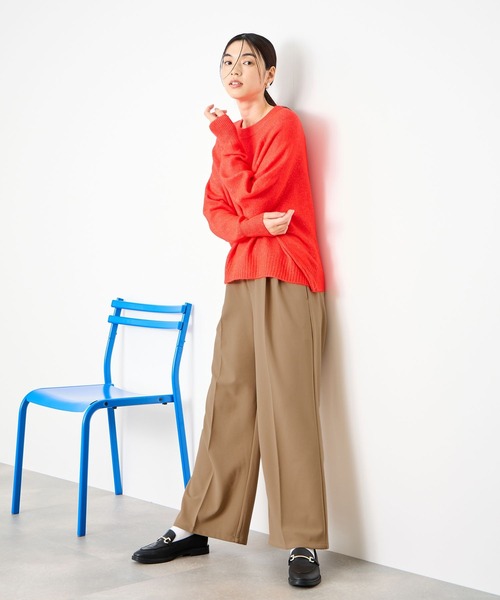 Mac-House(マックハウス)の「Idnes ストレッチストレートタックパンツ(その他パンツ・レディース・ライトグレー/ブラック/ベージュ・M/L)」の12枚目の写真