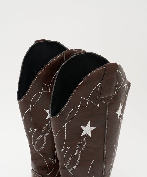 CIAOPANIC（チャオパニック）の「星柄刺繍ウエスタンブーツ（ブーツ・レディース・ブラウン/レッド・SMALL/MEDIUM/LARGE）」の5枚目の写真