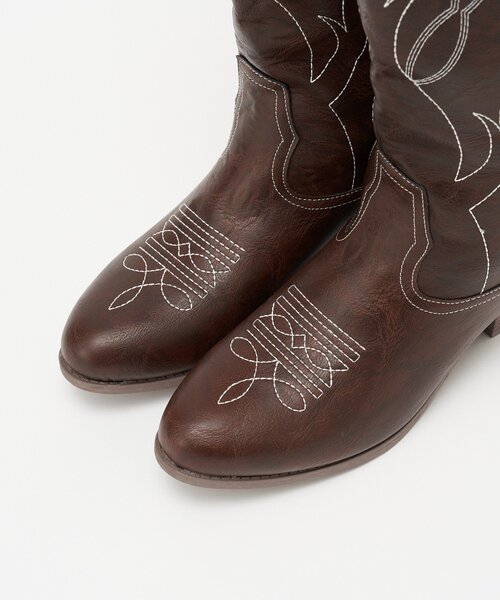 CIAOPANIC（チャオパニック）の「星柄刺繍ウエスタンブーツ（ブーツ・レディース・ブラウン/レッド・SMALL/MEDIUM/LARGE）」の6枚目の写真