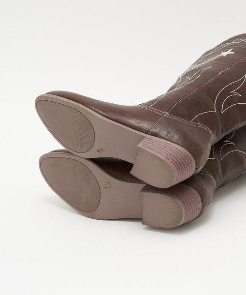 CIAOPANIC（チャオパニック）の「星柄刺繍ウエスタンブーツ（ブーツ・レディース・ブラウン/レッド・SMALL/MEDIUM/LARGE）」の7枚目の写真