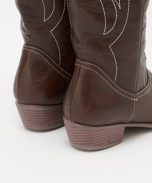 CIAOPANIC（チャオパニック）の「星柄刺繍ウエスタンブーツ（ブーツ・レディース・ブラウン/レッド・SMALL/MEDIUM/LARGE）」の8枚目の写真