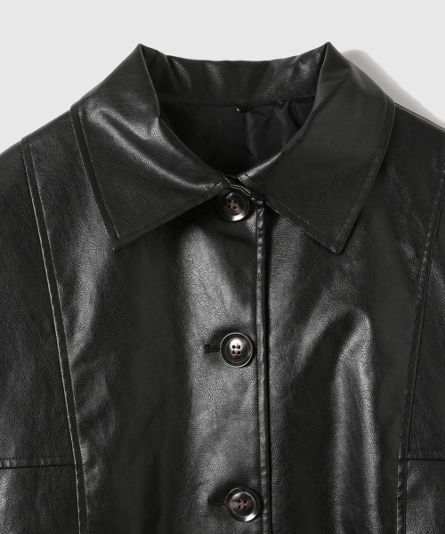 VICKY（ビッキー）の「ボアカラーフェイクレザーブルゾン（ブルゾン・レディース・ブラック/アイボリー・M）」の7枚目の写真