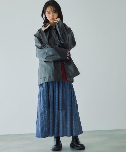 VICKY（ビッキー）の「ボアカラーフェイクレザーブルゾン（ブルゾン・レディース・ブラック/アイボリー・M）」の21枚目の写真