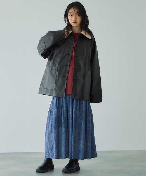 VICKY（ビッキー）の「ボアカラーフェイクレザーブルゾン（ブルゾン・レディース・ブラック/アイボリー・M）」の22枚目の写真