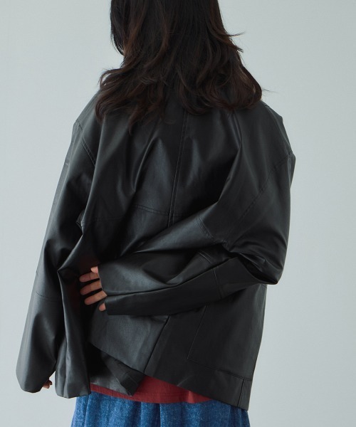 VICKY（ビッキー）の「ボアカラーフェイクレザーブルゾン（ブルゾン・レディース・ブラック/アイボリー・M）」の15枚目の写真