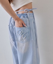 OLIVE des OLIVE | ウエストリボンワイドデニムパンツ(デニムパンツ)