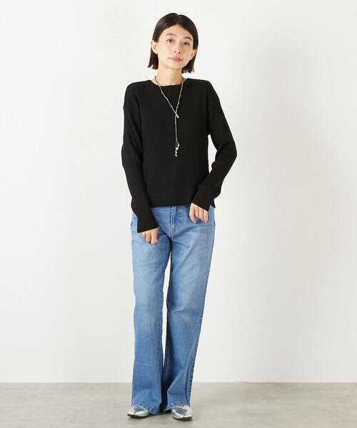 MELROSE claire（メルローズ クレール）の「【ワイドリブラウンドネック2WAYカーディガン】（カーディガン/ボレロ・レディース・レッド/ベージュ/オフホワイト/ブラック/ホワイト×ブラック/ブラウン系その他・FREE）」の10枚目の写真