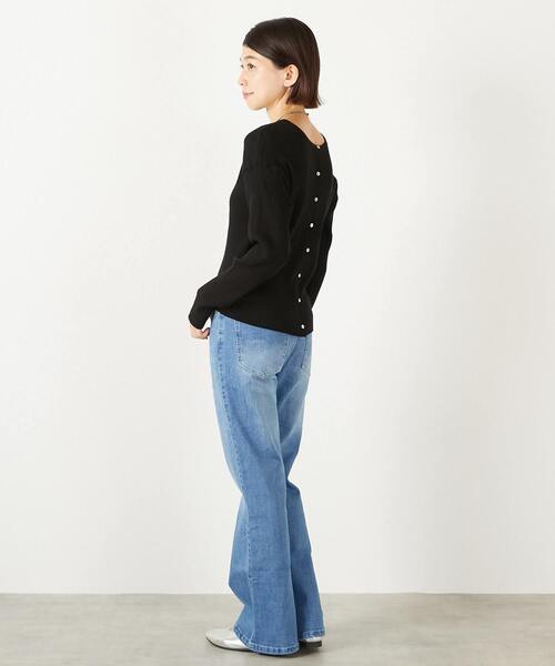 MELROSE claire（メルローズ クレール）の「【ワイドリブラウンドネック2WAYカーディガン】（カーディガン/ボレロ・レディース・レッド/ベージュ/オフホワイト/ブラック/ホワイト×ブラック/ブラウン系その他・FREE）」の12枚目の写真