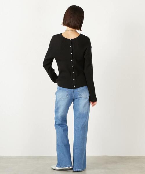 MELROSE claire（メルローズ クレール）の「【ワイドリブラウンドネック2WAYカーディガン】（カーディガン/ボレロ・レディース・レッド/ベージュ/オフホワイト/ブラック/ホワイト×ブラック/ブラウン系その他・FREE）」の13枚目の写真