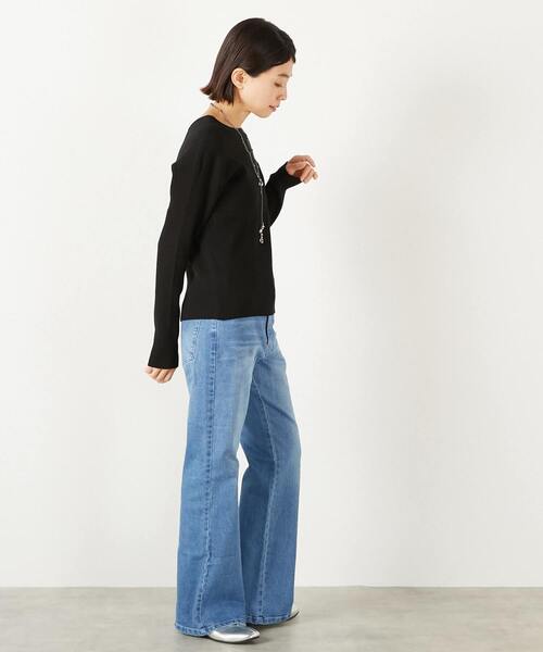 MELROSE claire（メルローズ クレール）の「【ワイドリブラウンドネック2WAYカーディガン】（カーディガン/ボレロ・レディース・レッド/ベージュ/オフホワイト/ブラック/ホワイト×ブラック/ブラウン系その他・FREE）」の16枚目の写真