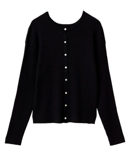 MELROSE claire（メルローズ クレール）の「【ワイドリブラウンドネック2WAYカーディガン】（カーディガン/ボレロ・レディース・レッド/ベージュ/オフホワイト/ブラック/ホワイト×ブラック/ブラウン系その他・FREE）」の18枚目の写真