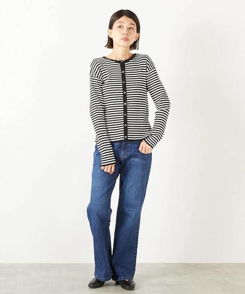 MELROSE claire（メルローズ クレール）の「【ワイドリブラウンドネック2WAYカーディガン】（カーディガン/ボレロ・レディース・レッド/ベージュ/オフホワイト/ブラック/ホワイト×ブラック/ブラウン系その他・FREE）」の19枚目の写真