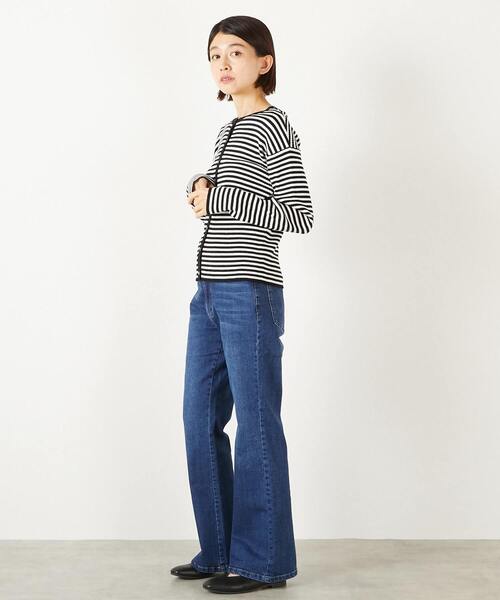 MELROSE claire（メルローズ クレール）の「【ワイドリブラウンドネック2WAYカーディガン】（カーディガン/ボレロ・レディース・レッド/ベージュ/オフホワイト/ブラック/ホワイト×ブラック/ブラウン系その他・FREE）」の21枚目の写真