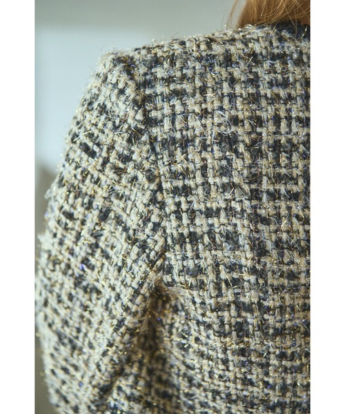 Estella.K(エステラケー)の「Kelly Tweed Jacket ブレードトリムスパークリングジャケット(ノーカラージャケット・レディース・ホワイト系その他/ブラック系その他・FREE)」の15枚目の写真