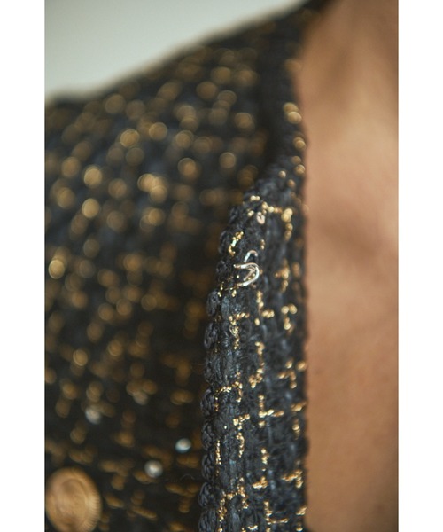 Estella.K(エステラケー)の「Kelly Tweed Jacket ブレードトリムスパークリングジャケット(ノーカラージャケット・レディース・ホワイト系その他/ブラック系その他・FREE)」の13枚目の写真