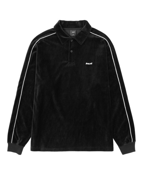 HUF（ハフ）の「H DOT VELOUR POLO（ポロシャツ・メンズ・ブラック/グリーン系その他・S/M/L/XL）」の2枚目の写真